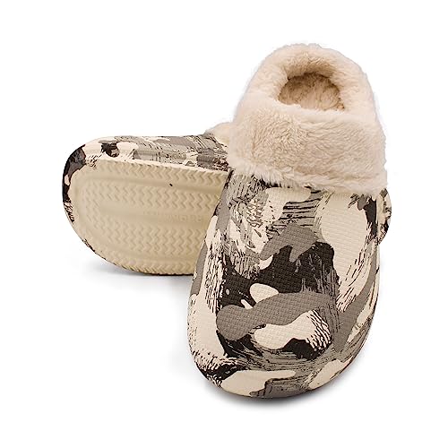 VRITRAZ Unisex Fur Design EVA Winter Lightweight and Warm Fur Slippers, Waterproof Slippers, Removable and Washable (UK-8, Grey) - Image 2