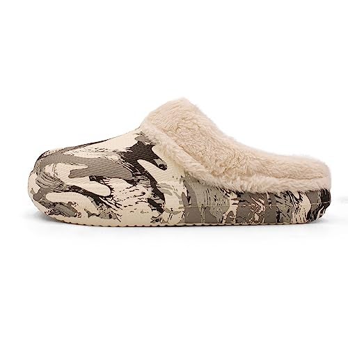 VRITRAZ Unisex Fur Design EVA Winter Lightweight and Warm Fur Slippers, Waterproof Slippers, Removable and Washable (UK-8, Grey) - Image 3