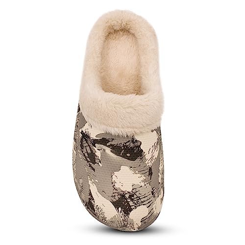 VRITRAZ Unisex Fur Design EVA Winter Lightweight and Warm Fur Slippers, Waterproof Slippers, Removable and Washable (UK-8, Grey) - Image 5
