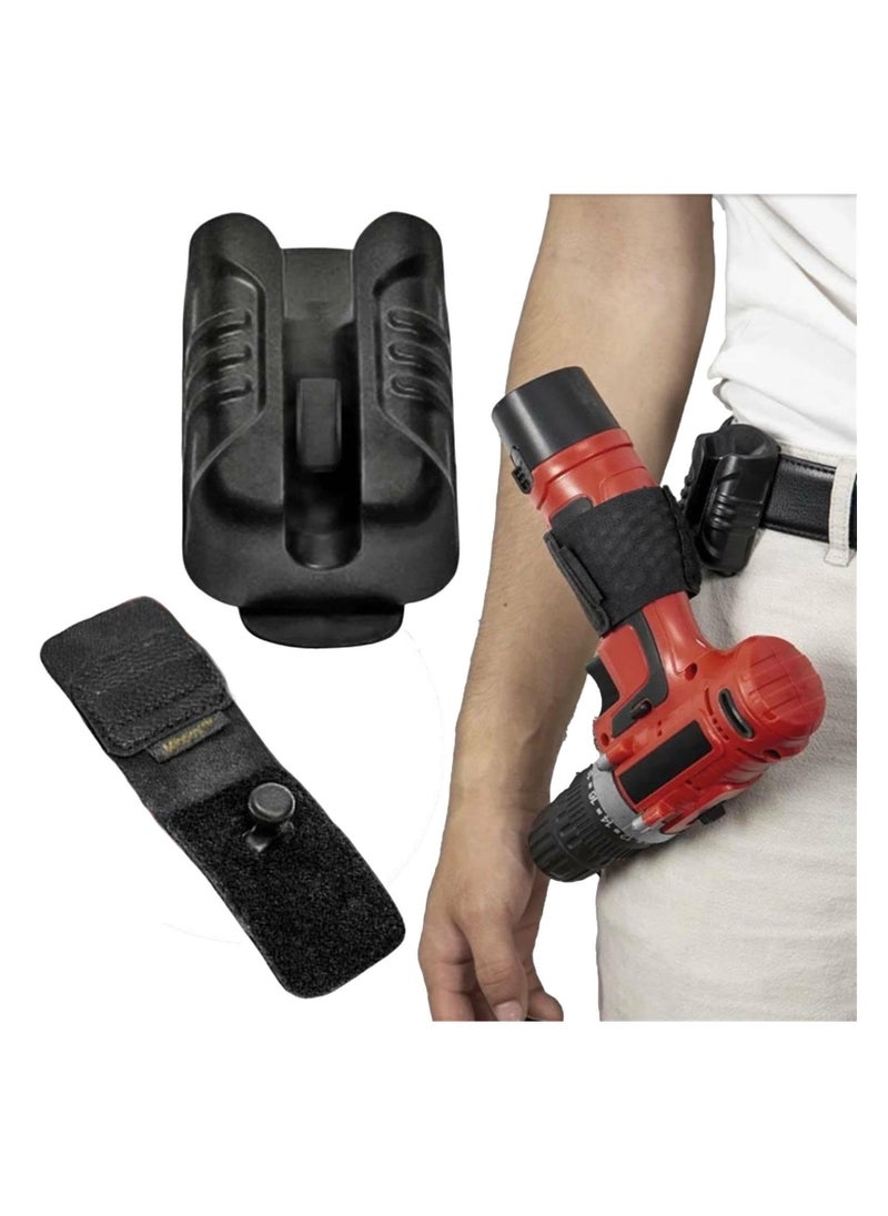 SYOSI Tool Holster, Drill Holder for Belt, Drill Holster, Tool Belt Clip Holder, Improve The Way You Carry Your Power Drill, Securely Hold and Quickly Access Your Tape Measure, Bit Box, and Other Tools  - Image 1