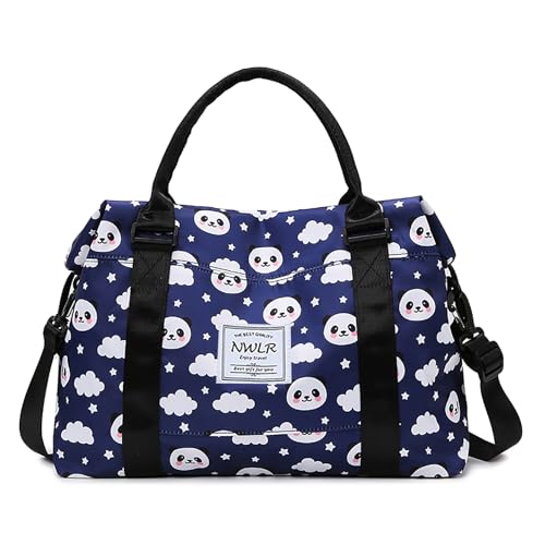 NWLR Travel Duffle Bag Weekender Overnight Bag Gym Tote with Dry and Wet Separated Pocket for Women Girls Shoulder Workout Duffel Bag Water Resistant cute panda - Image 1