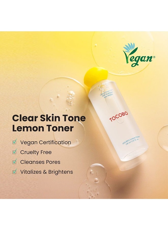 Tocobo AHA BHA Lemon Facial Toner 5.07 fl oz / 150 ml | Vitamin C and Lemon Extract, AHA, BHA, Calming and Soothing Moisturizer | Natural Ingredients, Vegan Toner, Cruelty Free  - Image 2