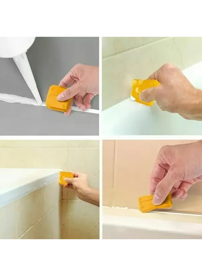 5 Pieces Yellow Joint Smoothing Kit Plastic Silicone Joint Spatula Extractor And Smoothing Spatula For Home Improvement Professional Use Durable Tools Smooth Application - Image 4