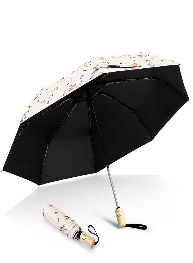 جي4فري مظلة سفر شمسية صغيرة الحجم من G4Free بعامل حماية من الأشعة فوق البنفسجية 50+، مقاس 43 بوصة، تحجب الأشعة فوق البنفسجية، تفتح وتغلق تلقائياً (مزينة بالزهور). - Image 1