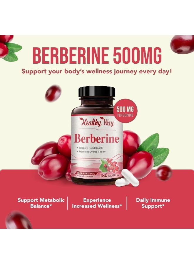 HealthyWayRx Berberine Supplement - Berberine 500mg - Berberine HCI - Berberine Plus - Blood Sugar Support Supplement - 180 Berberine Capsules - Image 3