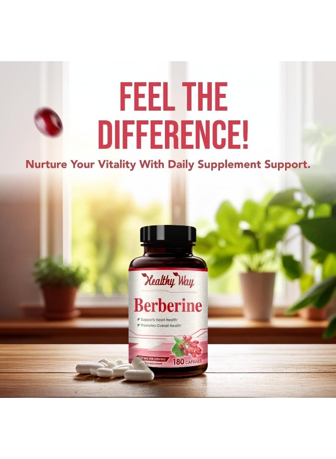 HealthyWayRx Berberine Supplement - Berberine 500mg - Berberine HCI - Berberine Plus - Blood Sugar Support Supplement - 180 Berberine Capsules - Image 5