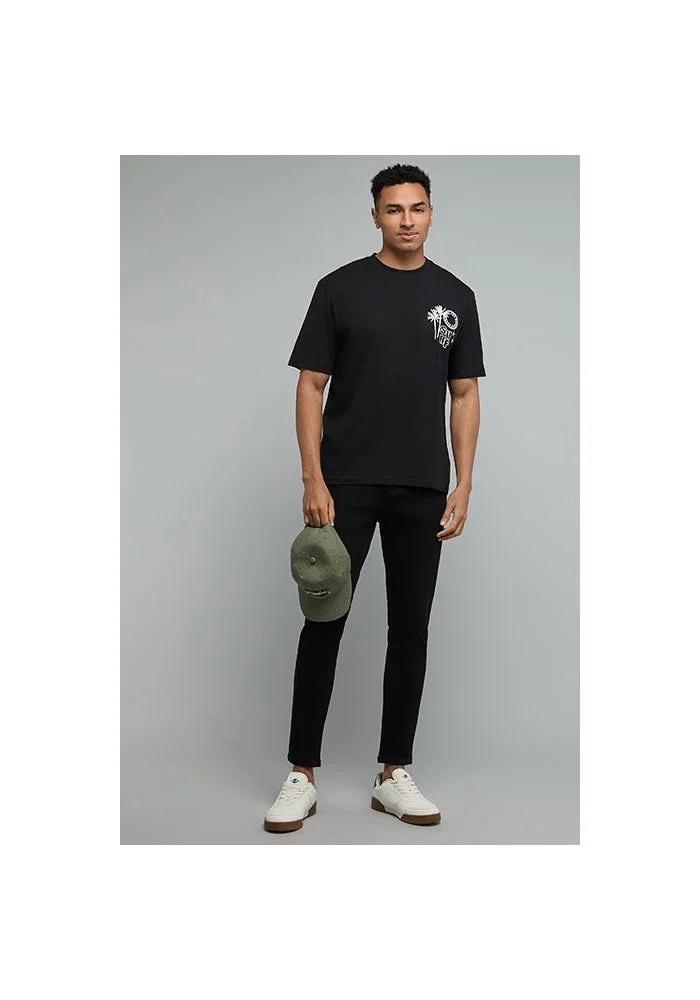 أر أند بي Printed T-Shirt with Crew Neck and Short Sleeves