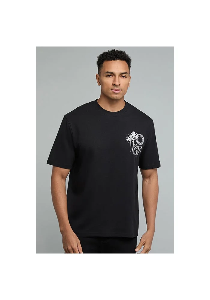 أر أند بي Printed T-Shirt with Crew Neck and Short Sleeves