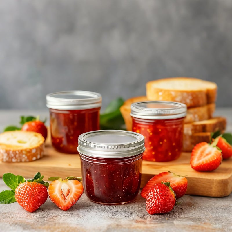 ComSaf Wide Mouth Mason Jars with Lids 8 oz 6Pcs, Half Pint Small Mason Containers, Canning Jars for Jam, Jelly, Meal Prep, Overnight Oats, Yogurt Parfait, Shower Wedding Favors, DIY Candles Decor - Image 4