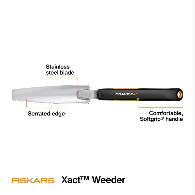Fiskars 315540-1001 Xact Garden Hand Weeder, Black/Silver - Image 1