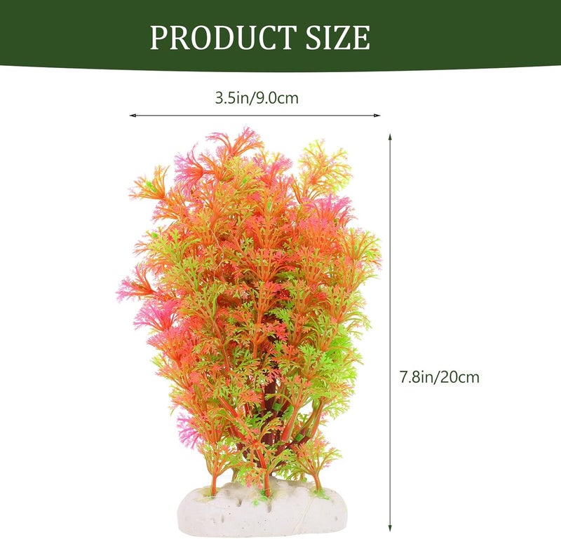 ULTECHNOVO Artificial Aquarium Palm Tree Fish Tank Decor 18cm Plastic Fake Plant with Base for Fish Tank Accessories and Household Aquarium Decoration - Image 2
