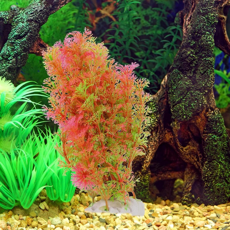 ULTECHNOVO Artificial Aquarium Palm Tree Fish Tank Decor 18cm Plastic Fake Plant with Base for Fish Tank Accessories and Household Aquarium Decoration - Image 5