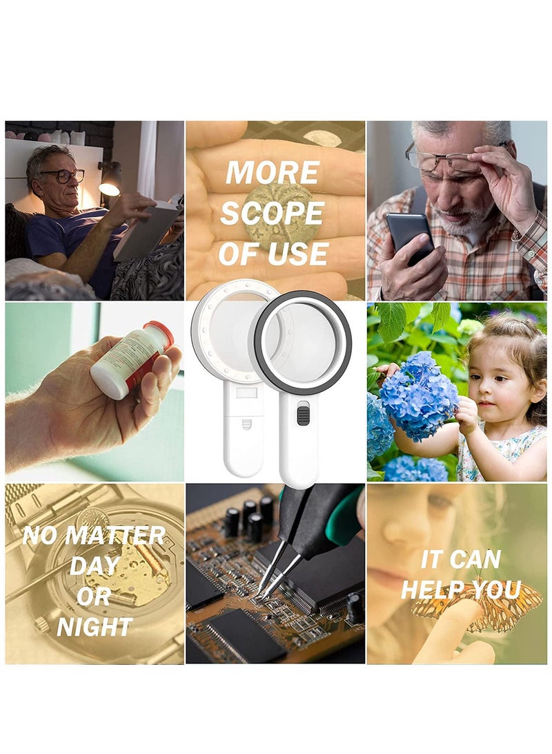 يو إل اتش واي سي عدسة مكبرة مع ضوء ، عدسة مكبرة كبيرة محمولة 30X 12 عدسة مكبرة مضاءة بإضاءة LED - Image 4