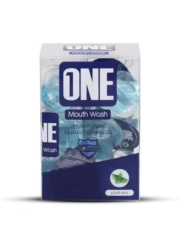 وان Advanced capsule mouthwash with mint flavor, 20 capsules, 15ml