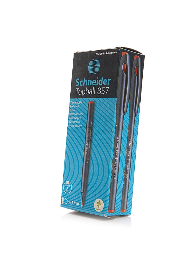 شنايدر توب بول 857 قلم حبر أخضر، حبر مائي سلس ورأس دقيق 0.6 مم، قابل لإعادة التعبئة عبوة 10 | تصميم مريح للكتابة اليومية في المكتب والمدرسة - Image 2