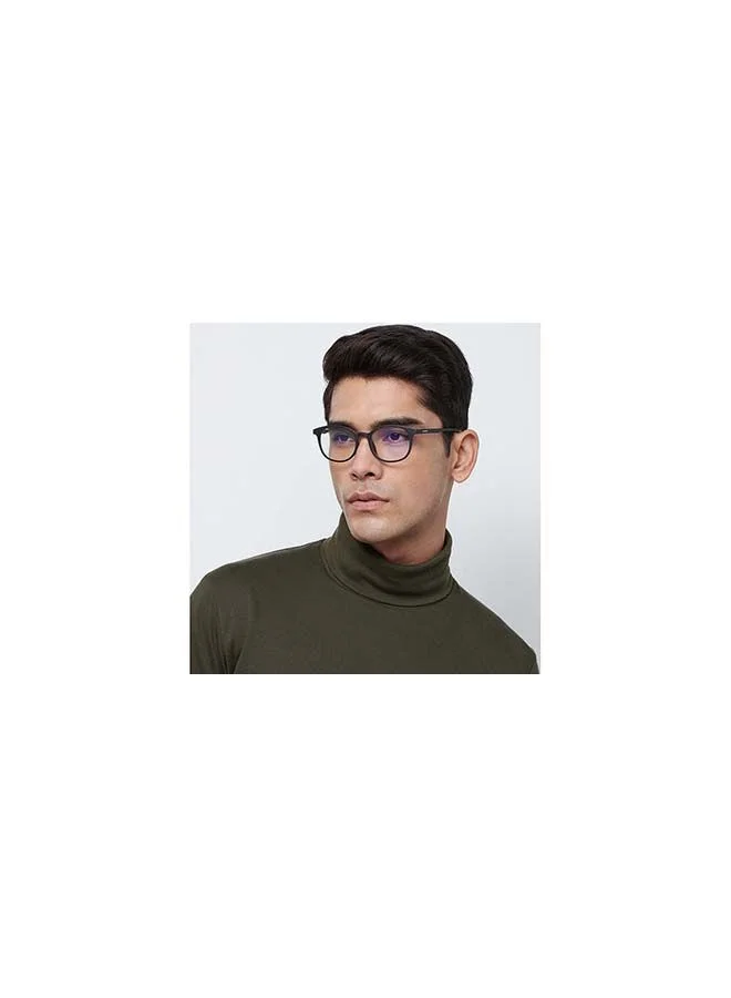 لينسكارت بلو نظارات كمبيوتر مستديرة LB E13736 بحماية كاملة من الأشعة الزرقاء ومضادة للانعكاس - 49 مم - أسود