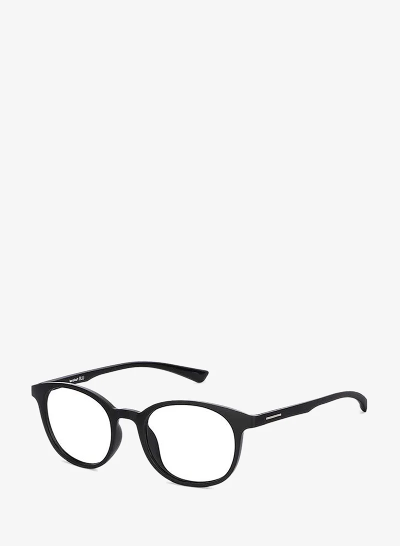 Lenskart Blu Lenskart Blu | Zero Power Full Rim Bluecut & Antiglare Round Shape Computer Eyeglasses LB E13736 - 49mm - Black