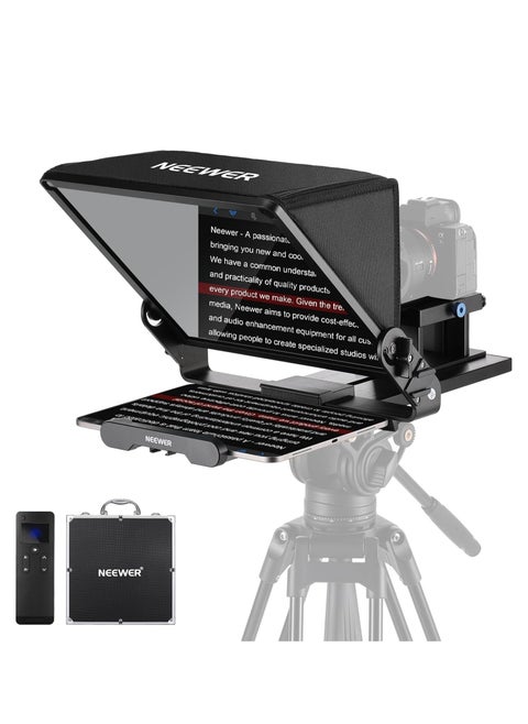 Neewer Teleprompter X14 III with RT113 Remote/App Control, 45° Tilt 14" Beamsplitter All Metal Frame Upgraded Camera Mount QR Plate Compatible with Manfrotto 501PL for iPhone iPad DSLR, Assembly Free Visit the NEEWER Store