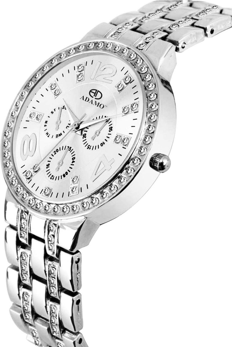 ADAMO Analog White Dial Women's Watch-839SSM01 - Image 2