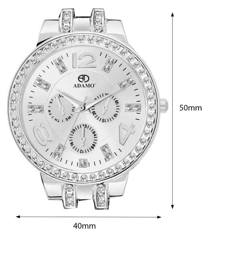 ADAMO Analog White Dial Women's Watch-839SSM01 - Image 3