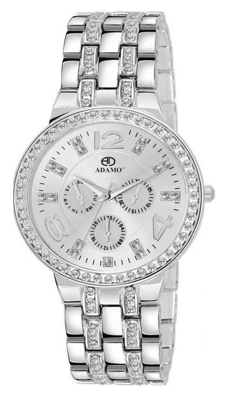 ADAMO Analog White Dial Women's Watch-839SSM01 - Image 5