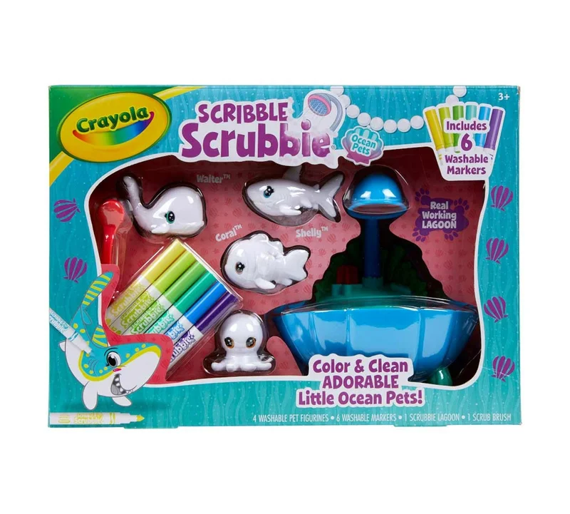 كرايولا Crayola Scribble Scrubbie Pets Blue Lagoon Playset, Pet Toys For Girls & Boys, Gifts For Kids Ages 3+