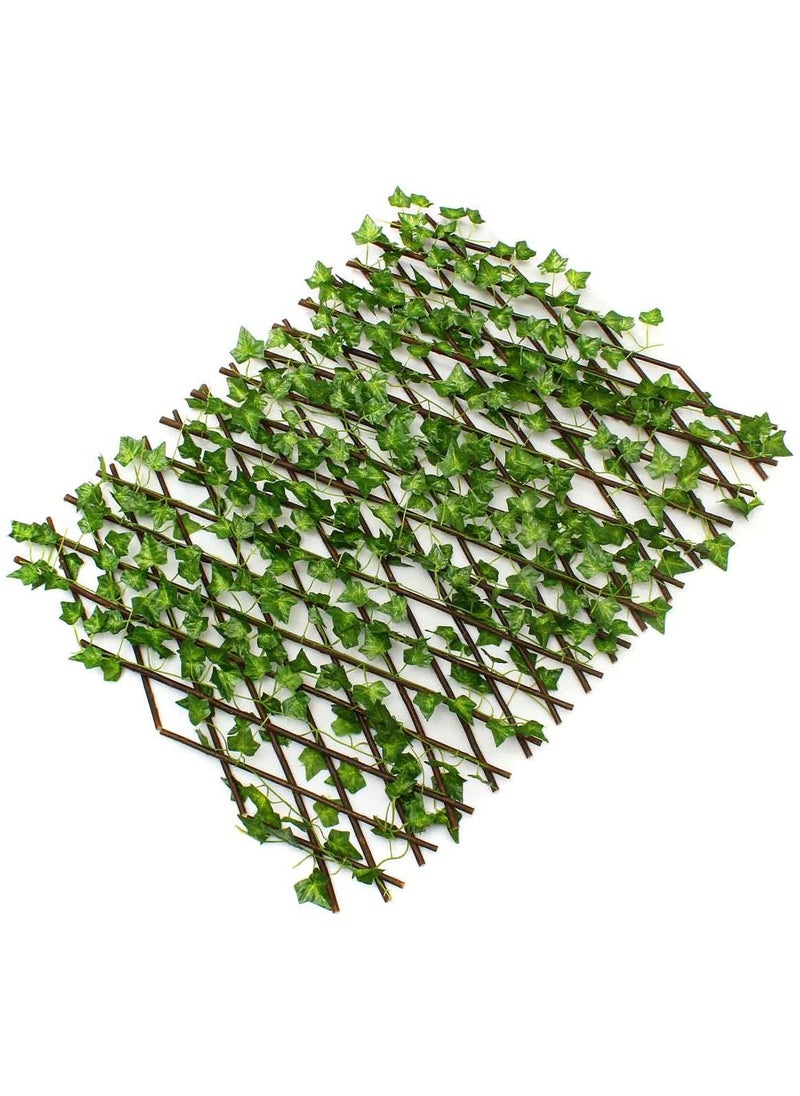 DubaiGallery Bamboo Expandable Artificial Privacy Screen Fence Retractable Fence Panel with Green Leaves，Decorative Trellis Fence Greenery Wall for Outdoor Backyard Home Decors  - Image 2