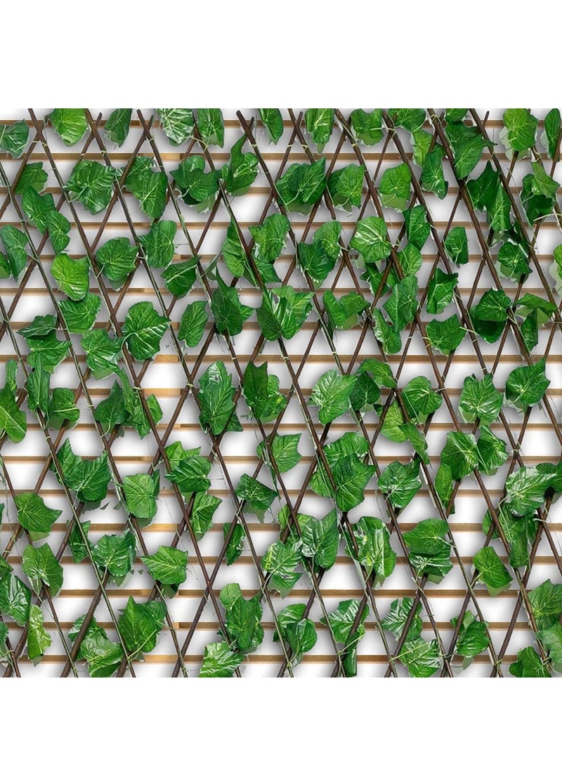 DubaiGallery Bamboo Expandable Artificial Privacy Screen Fence Retractable Fence Panel with Green Leaves，Decorative Trellis Fence Greenery Wall for Outdoor Backyard Home Decors  - Image 4