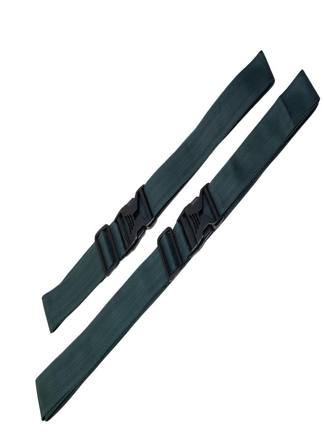 SILVER BEES SilverBees Luggage Straps Pack of 2; Adjustable 1.5 Inch Wide Travel Belts (1.8m & 2.1m) with Buckle Lock for Cabin & Check-in Suitcases, Trolleys, Duffels & Backpacks (Dark Green) - Image 3