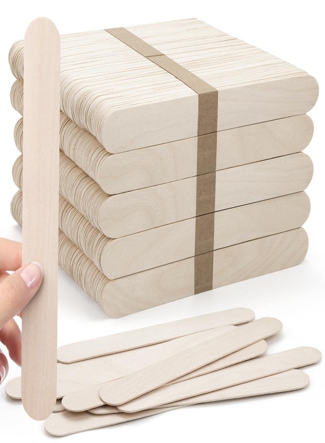 WISYOK 8 inch Popsicle Sticks, 500 Pcs Jumbo Wood Craft Sticks, Fan Handles, Large Popsicle Sticks for Crafts, Wedding Programs, Great for DIY Creative Designs - Image 1