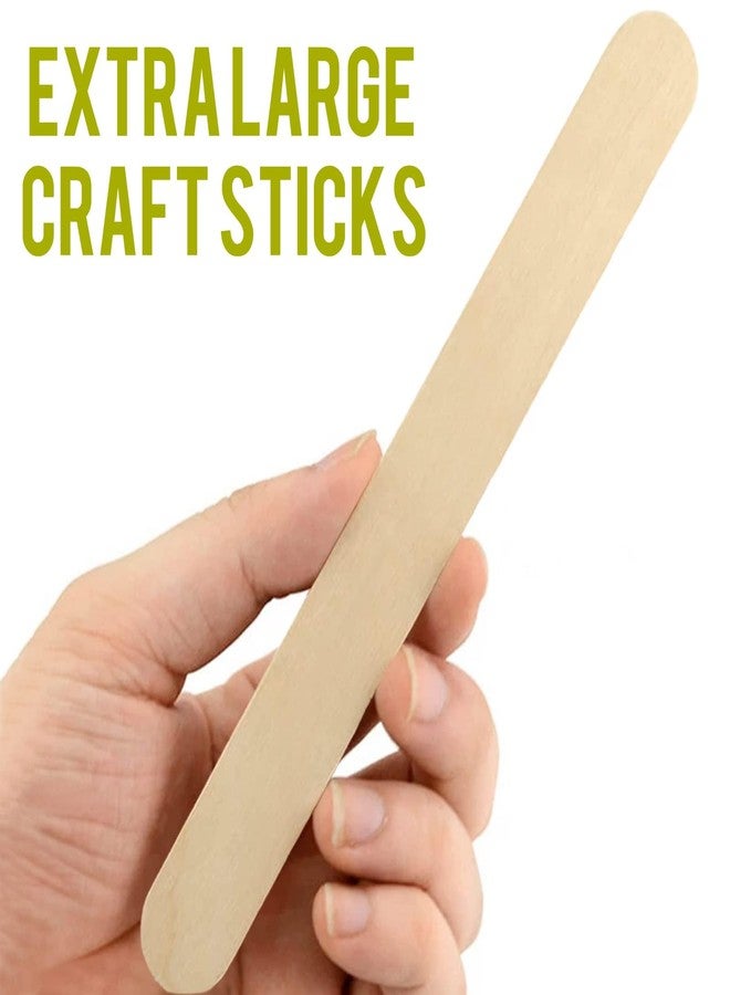 WISYOK 8 inch Popsicle Sticks, 500 Pcs Jumbo Wood Craft Sticks, Fan Handles, Large Popsicle Sticks for Crafts, Wedding Programs, Great for DIY Creative Designs - Image 3