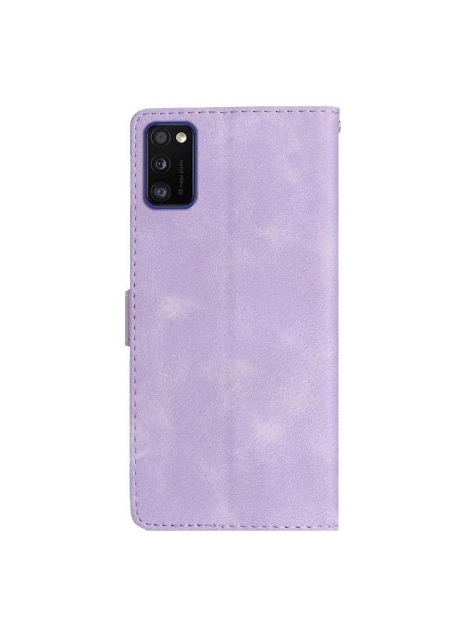 S-TOP Case For Samsung Galaxy A41 Flower Butterfly Embossing Pattern Leather Phone Case - Image 3