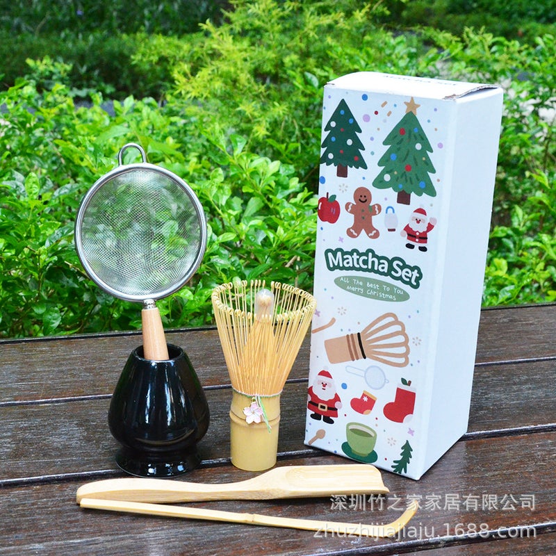 Christmas Gift Matcha Set With Matcha Tools, Tea Ceremony Matcha Whisk, Tea Spoon, Tea Stirrer 304 - Image 1