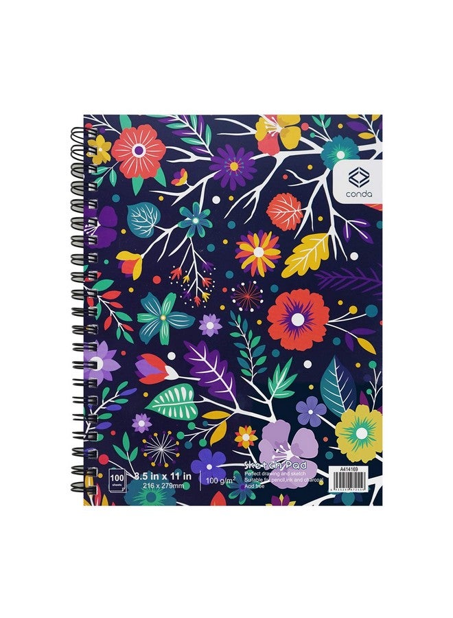 CONDA 8.5"x11" Sketch Book, 100 Sheets (68 lb/100gsm), Spiral Bound Artist Sketch Pad, Durable Acid Free Drawing Paper for Drawing Painting - Image 1