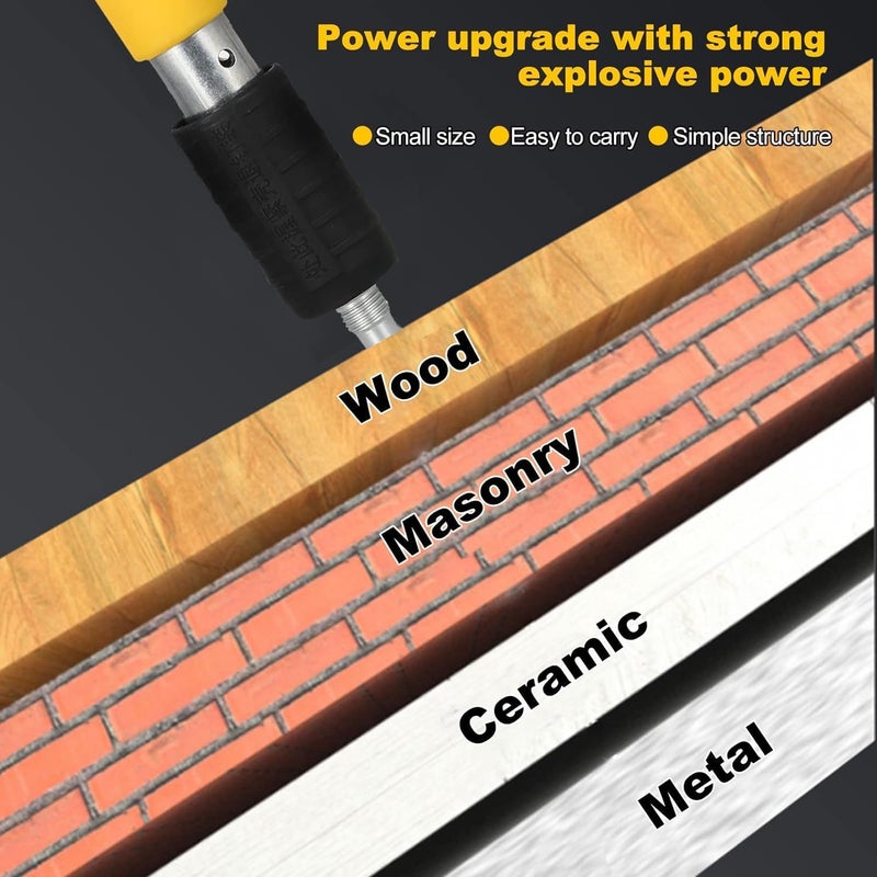 HOOKOR Nail Wall Fastening Tool High-Pressure Nail Gun Manual Steel Nail Gun Strength Adjustable With 20 Nails For Home Diy Woodworking Cement Wall - Image 3