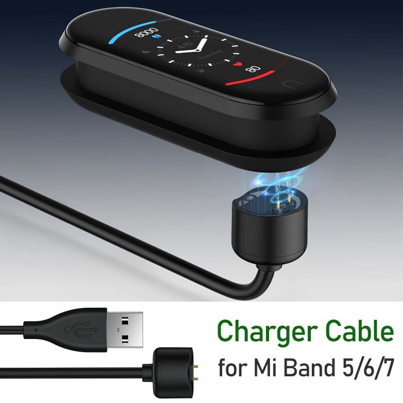 Magnetic Replacement Charging Cable for Fitness Tracker 50cm 1 6ft Black - Image 1