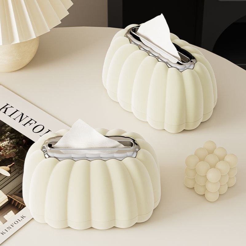 Pink Pumpkin-shaped Tissue Holder - Smooth Paper Extraction No Jamming for Home Living Room Bedroom - Image 3
