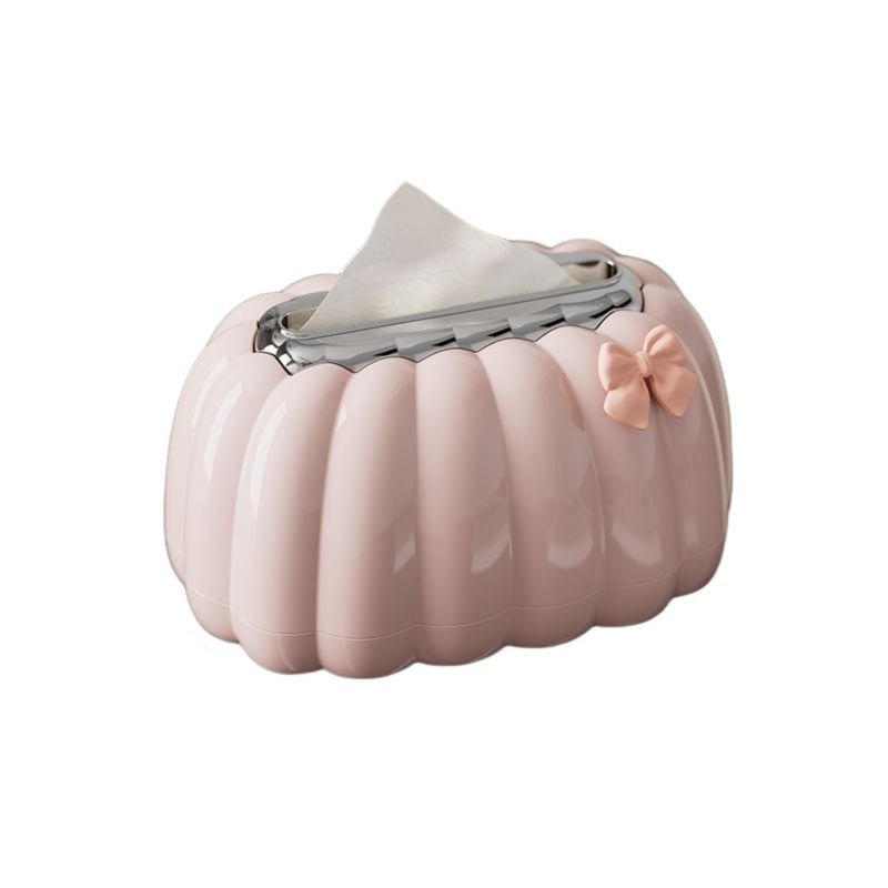 Pink Pumpkin-shaped Tissue Holder - Smooth Paper Extraction No Jamming for Home Living Room Bedroom - Image 1