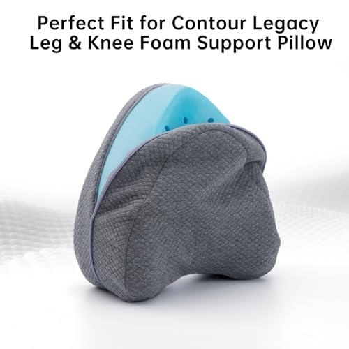 UXIETIN Upgrade Invisible Zippered Pillow Cover Compatible with Contour Legacy Knee Pillow,Anti-Pilling and Washable Legacy Leg and Knee Foam Support Pillow Cover Only (Grey) - Image 2