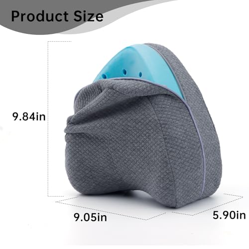 UXIETIN Upgrade Invisible Zippered Pillow Cover Compatible with Contour Legacy Knee Pillow,Anti-Pilling and Washable Legacy Leg and Knee Foam Support Pillow Cover Only (Grey) - Image 4