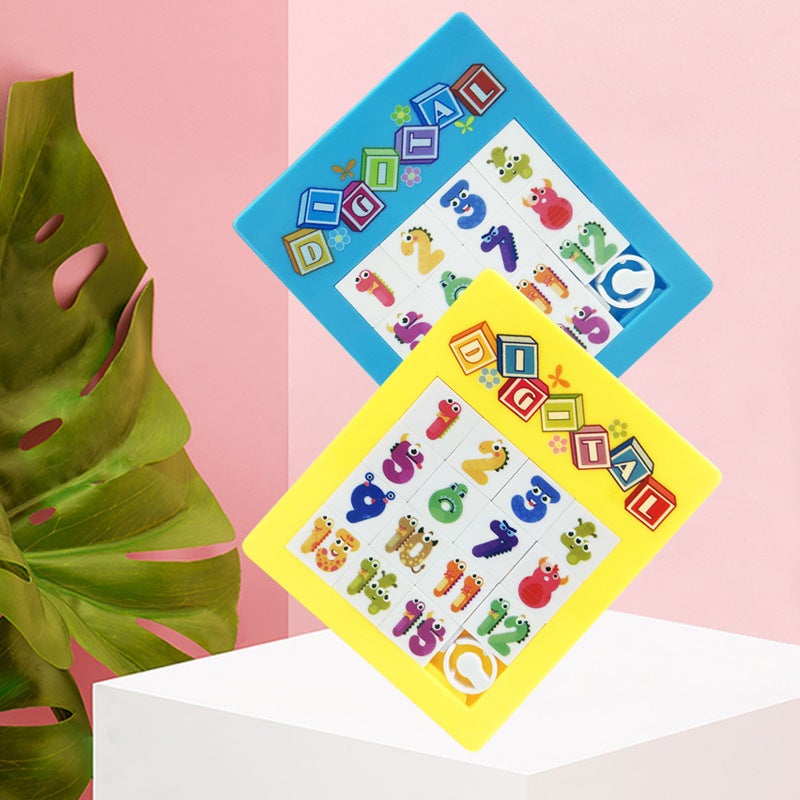 Cartoon Digital Huarong Road Puzzle Children'S Early Education Intelligence Mobile Puzzle Parent-Child Interactive Sliding Puzzle - Image 2