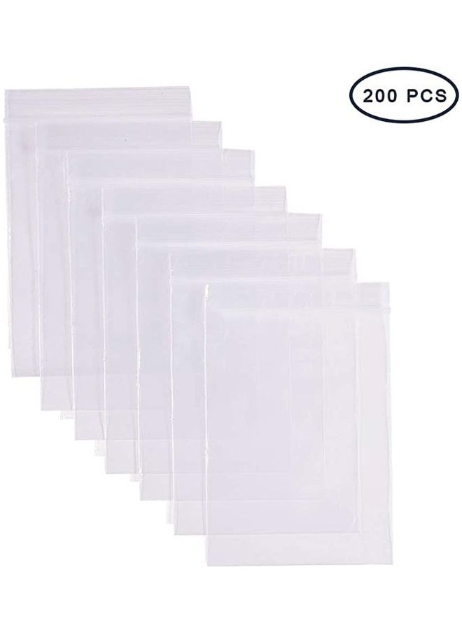 NIBEMINENT 200-Piece Resealable Heavy Duty Plastic Zipper Bag Clear 12x8cm  - Image 2