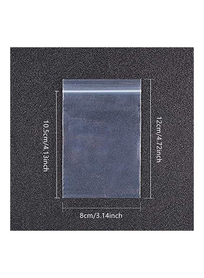 NIBEMINENT 200-Piece Resealable Heavy Duty Plastic Zipper Bag Clear 12x8cm  - Image 3