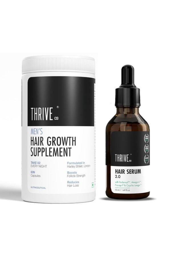 ثريفيكو سيروم الشعر ThriveCo 2.0 سعة 50 مل + مكمل غذائي لنمو الشعر للرجال 60 كبسولة | للتحكم في تساقط الشعر ودعم نموه | يقوي الجذور | للرجال - Image 1