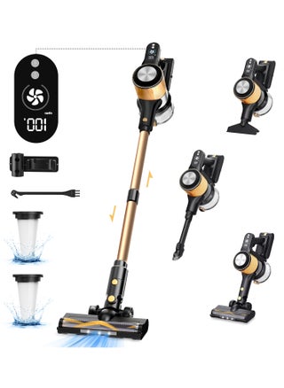 A40 Cordless Vacuum Cleaner, 25Kpa Powerful Suction Stick Vacuum, 45Mins Runtime Detachable Battery, 3 Power Modes & LED Display, Ideal for Home, Car, Hard Floor, Carpet, Pet Hair, Gold - pzsku/ZD5EAECE5D6921311FD2FZ/45/_/1732869515/186127dd-e980-4b4d-a590-08fbafd318c9