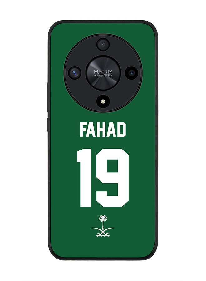 Stylizedd Rugged Black edge case for Honor X9b, Slim fit Soft Case Flexible Thin Cover- Football Team-Saudi Arabia, Player Name-Fahad - Image 1