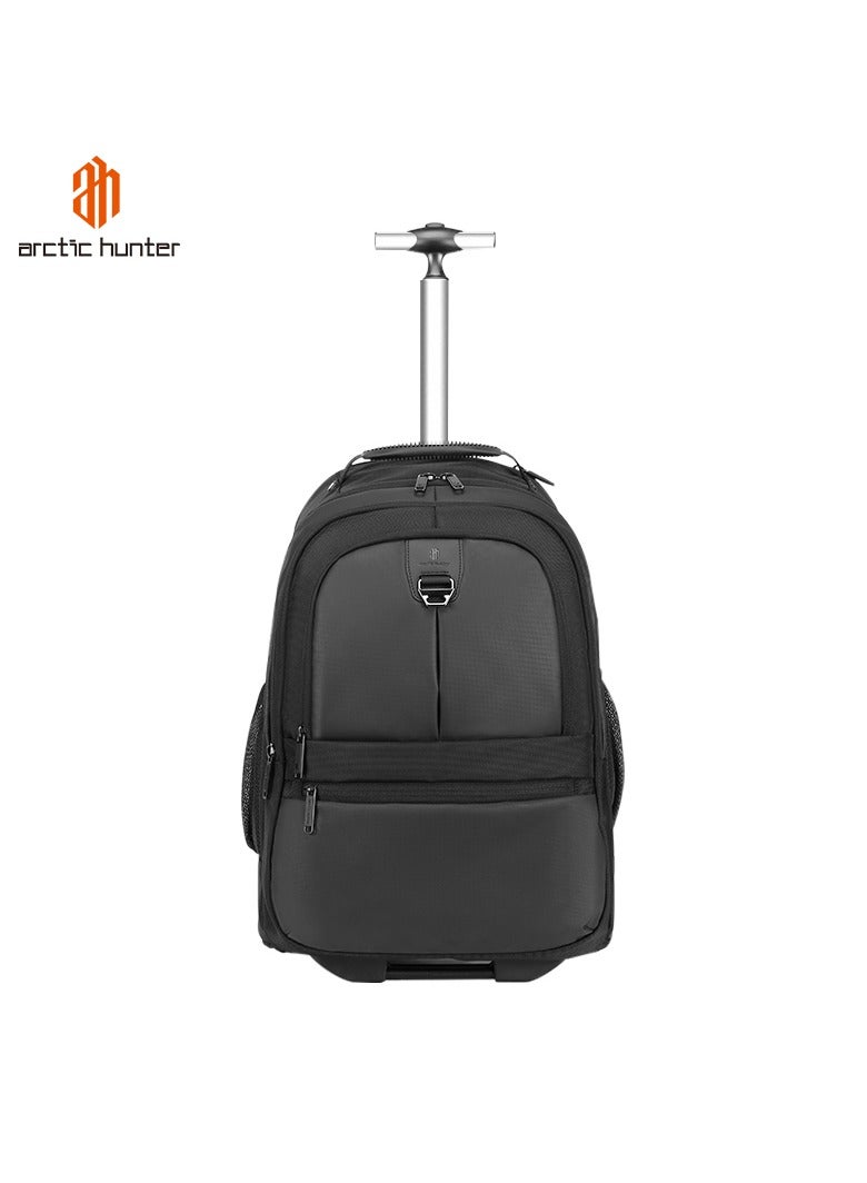 Arctic Hunter Professional Rolling Backpack, 20 Inch Water Resistant Backpack Trolley with Separate Laptop Compartment for Office Travel Business School, L00043- Black - Image 1