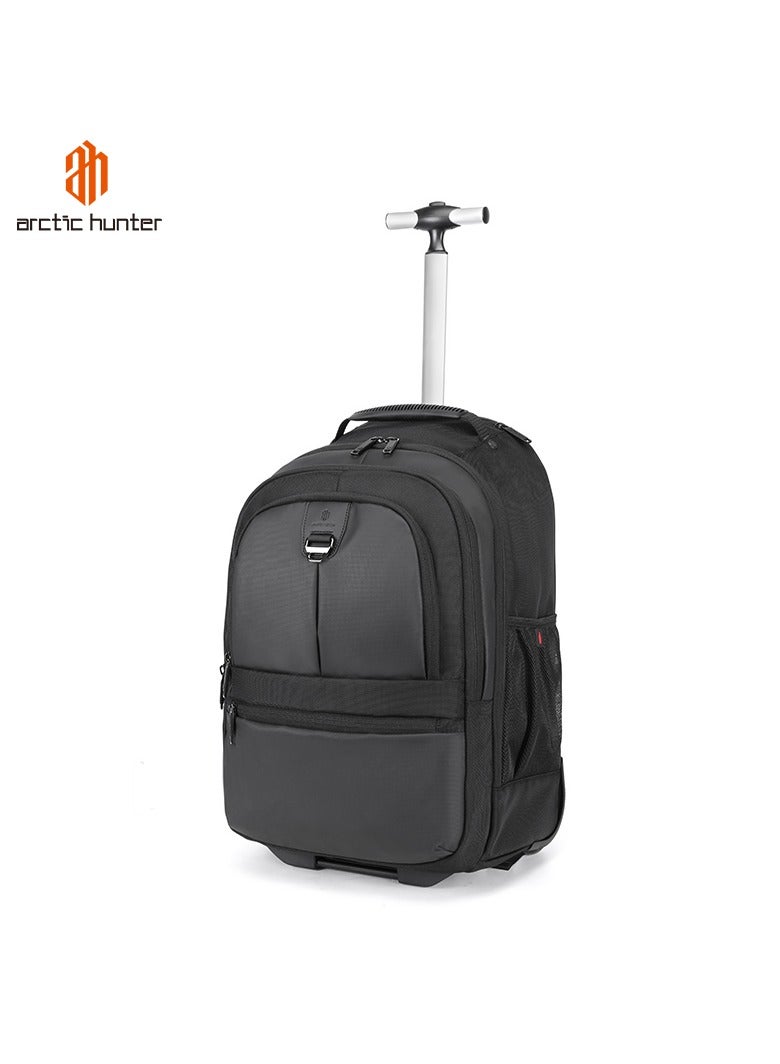 Arctic Hunter Professional Rolling Backpack, 20 Inch Water Resistant Backpack Trolley with Separate Laptop Compartment for Office Travel Business School, L00043- Black - Image 2