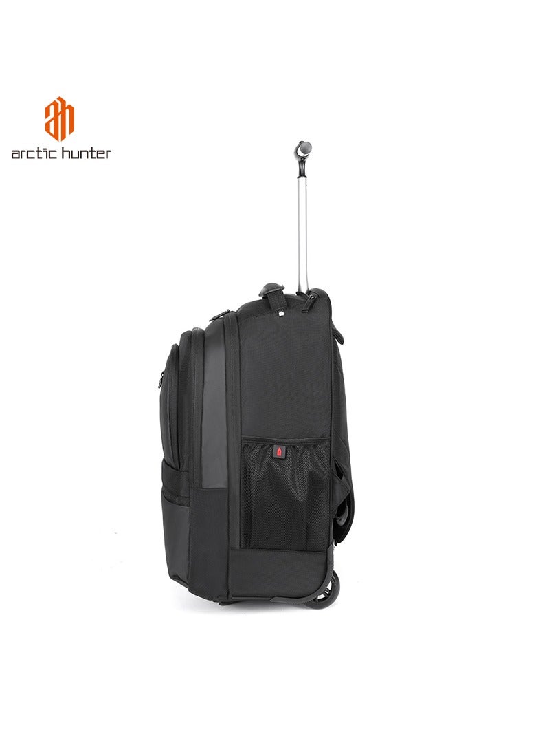 Arctic Hunter Professional Rolling Backpack, 20 Inch Water Resistant Backpack Trolley with Separate Laptop Compartment for Office Travel Business School, L00043- Black - Image 3