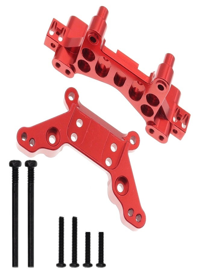 Treehobby Aluminum Upgrades Replacement Accessories Compatible with Hyper Go H16BM H16DR H16 MJX 16207 16208 16209 16210 1/16 RC Upgrade Parts,Red (Front & Rear Shock Mounts) - Image 2